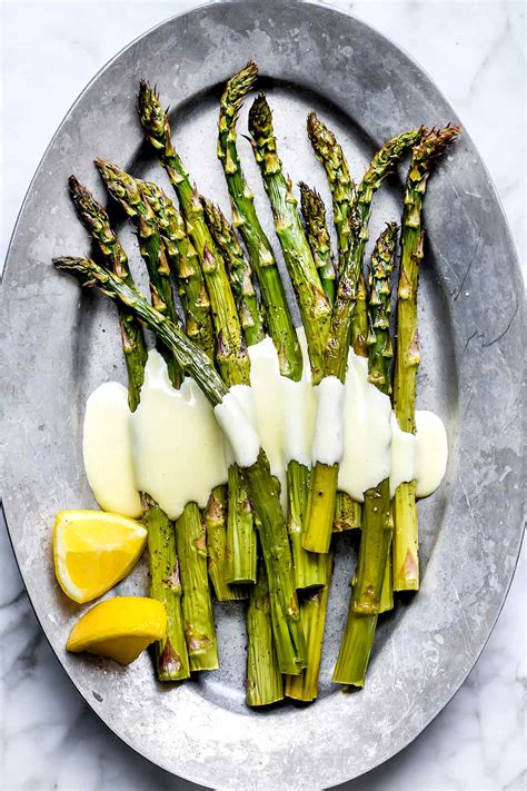 Simple Roasted Asparagus with Hollandaise - foodiecrush.com