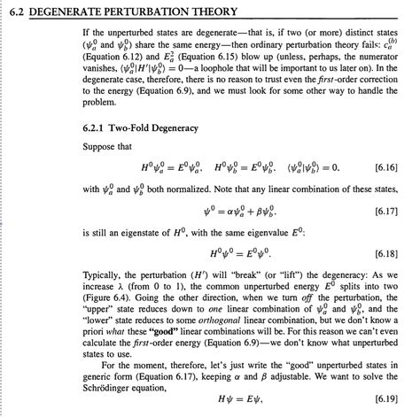 quantum mechanics - "Good" States In Degenerate Perturbation Theory ...