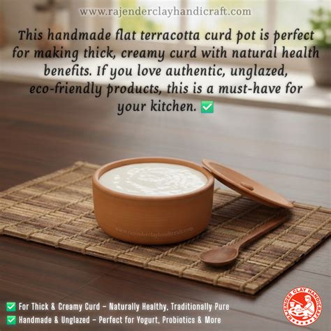 Flat Curd Pot for Dahi by Rajender Clay Handicraft – Handmade Traditio ...