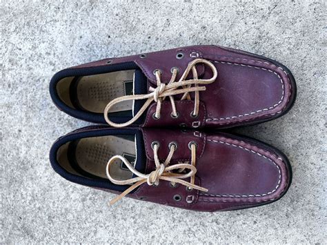 VINTAGE LL Bean Boat Shoes Moccasin Size 9 M Brown Leather Casual Vguc ...