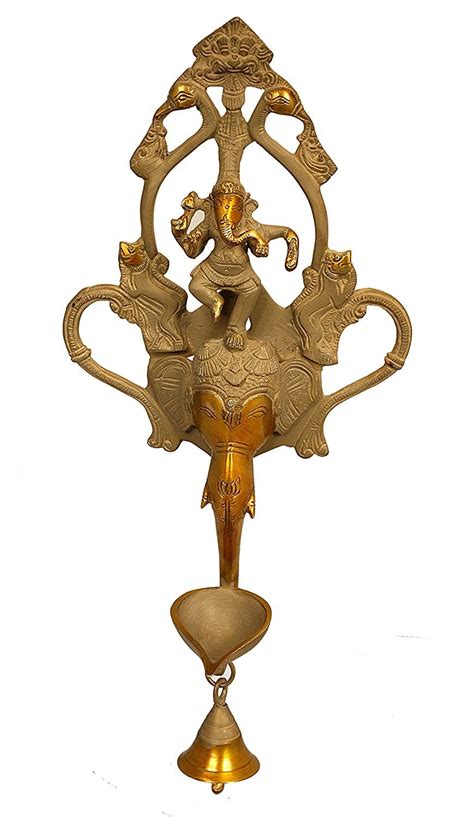 Buy Idol Collections Brass Ganesha Ganesh Murti Idol Statue Wall ...