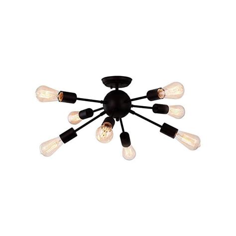 Buy ArcoMead 8-Light Sputnik Chandelier Black Mid Century Modern ...