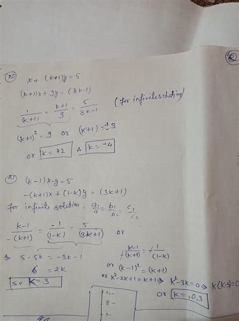 Find the value of k for which each of the following systems of linear ...
