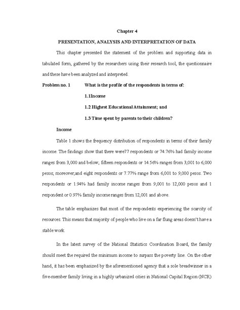 Image result for Example of Research Paper Chapter 4