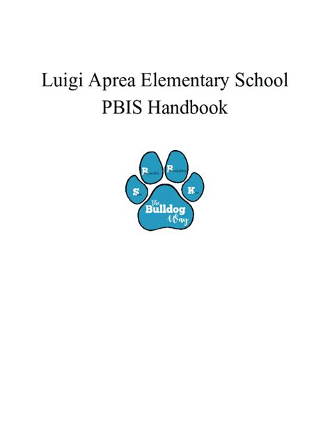 Fillable Online Luigi Aprea Elementary School PBIS Handbook Fax Email ...