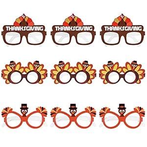 Amosfun Thanksgiving Turkey Eyeglasses Turkey Cartoon Party Glasses for ...