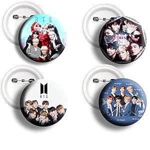 Buy 360Edutech, BTS Boy Band, Set of 4, PinBack Button Badge, For Boys ...