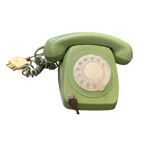 Vintage House Phone With Lock Green