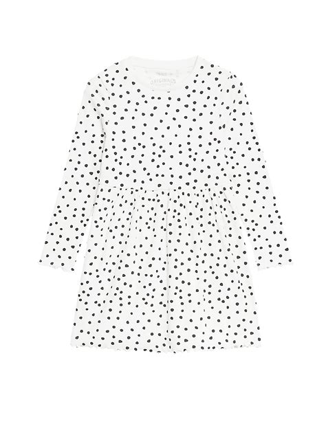Buy Cotton Rich Spotted Dress (2-8 Yrs) at Marks & Spencer
