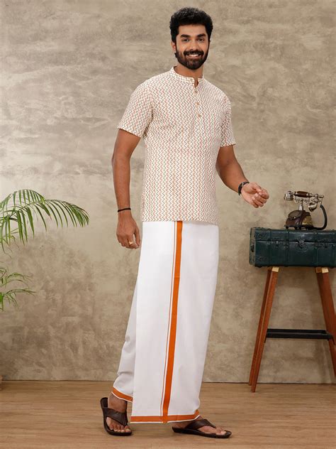 Men Single Layer Dhoti with Matching Kurta Set OC18