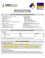 Sodium hydroxide-10% SDS - 0 3 0 He a lt h 3 Fire 0 Re a c t iv it y 0 ...