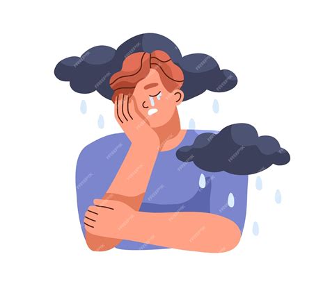 Premium Vector | Sad depressed person crying. Depression and mental ...