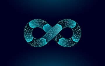 Devops software development operations infinity symbol | Premium Vector