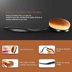 Foolzy BR-20A Oval Makeup Brush Set, Black (Set of 10) : Amazon.in: Beauty