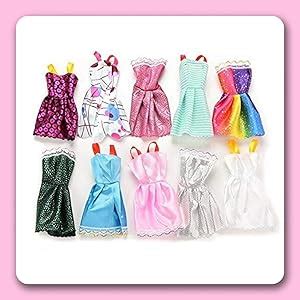 iDream Doll Accessories Set - 10 Cotton Doll Dresses & 50 Stylish ...