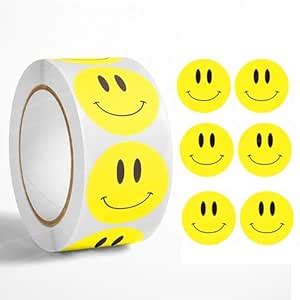 FunBlast 5000 Pieces Round Shape Smile Stickers for Small Business ...