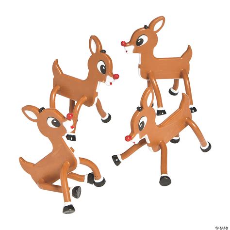 3 1/2" x 4 1/2" Rudolph the Red-Nosed Reindeer® Vinyl Bendables - 12 Pc ...