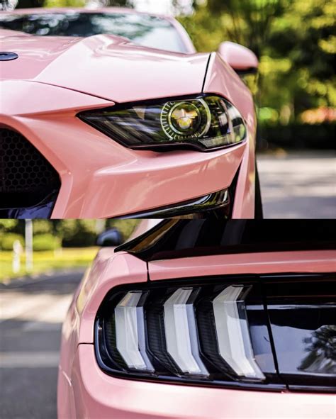 Ford Mustang Wrap,Best Ravoony Glossy Crystal Peach Pink Car Vinyl Wrap Ford Mustang Wrap ...