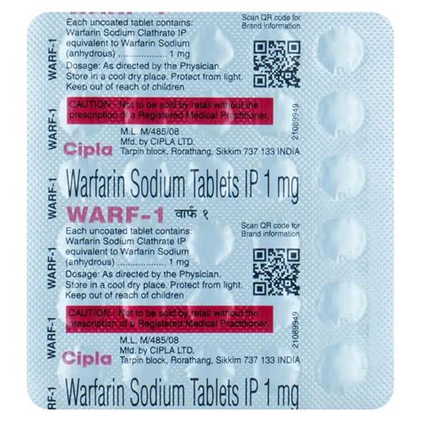 Buy Warf-1 Tablet online | Uses, Side Effects, Price and substitutes ...
