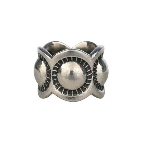 Cody Sanderson, Navajo Silver Ring with Repousse | Shiprock Santa Fe