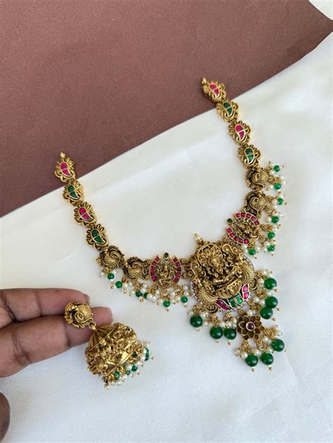 Ns584 nakshi Lakshmi Devi jadau Kundan neckset – Yuvi_Collections