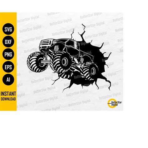 Crashing Monster Truck SVG | Muscle Car SVG | Car Decals Wal | Inspire ...