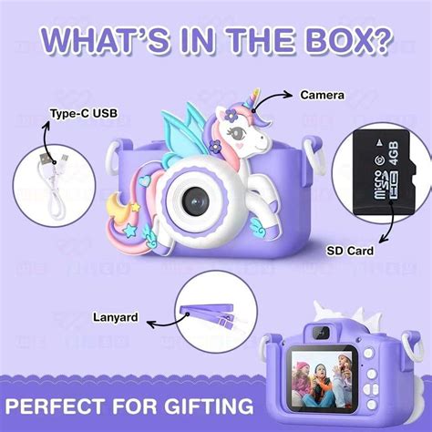 Wembley Unicorn Kids Digital Camera Mini Compact for Girls Boys 4 5 6 7 ...