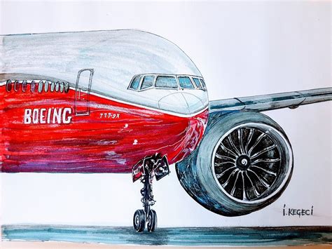 Boeing 777-9X Drawing Timelapse