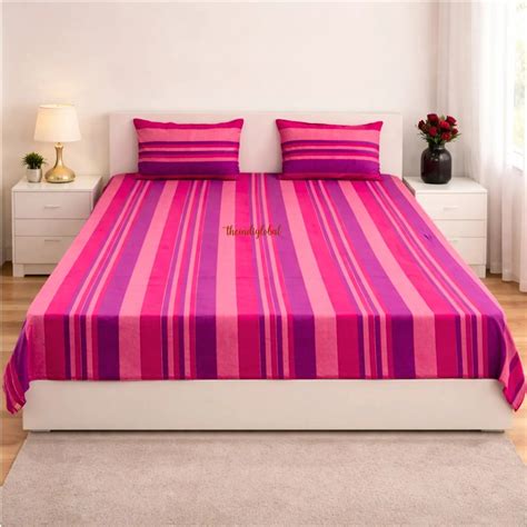 Pink Handloom Cotton Bedsheet with Pillow Covers ₹ 1299 | theindiglobal
