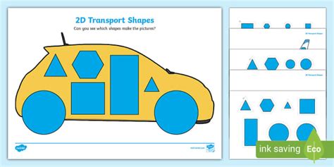 👉 2D Shape Transport Cut and Stick Activity