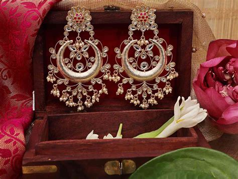 Alia Bhatt Inspired Hand Crafted Golden Chandbali - Aferando