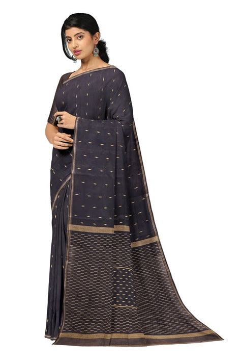 Classic Beauty: Black Beige Handwoven Traditional Cotton Jamdani Saree ...