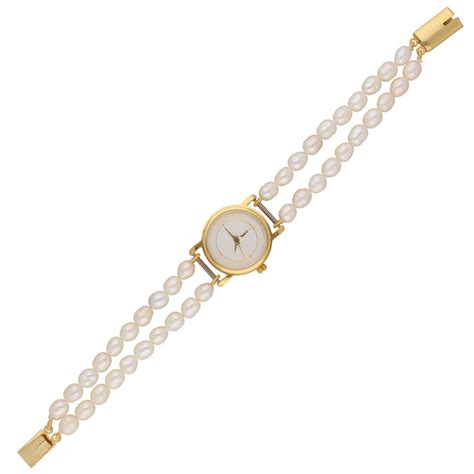 Sri Jagdamba Pearls Dealer Classic Pearl Analogue Gold Dial Women's ...
