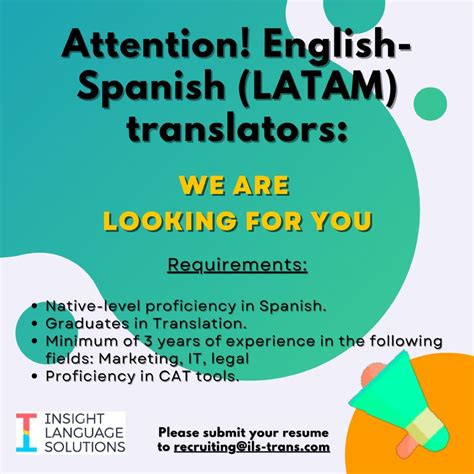 🇬🇧 We are looking for English Spanish (LATAM) translators. Please send ...