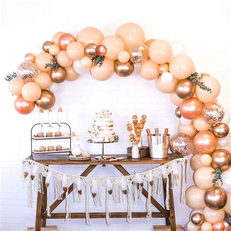 Buy Peach and Gold Balloon Arch and Garland Kit, Blush Pink, Rose Gold ...