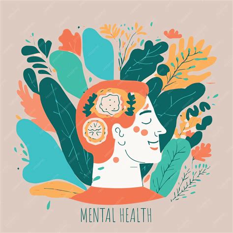 Mental health well being vector art illustration positive mindfulness ...