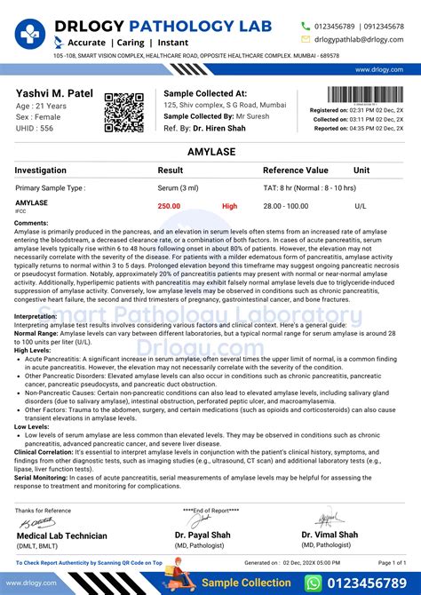 Amylase Test: Price, Normal Range & Results | Drlogy