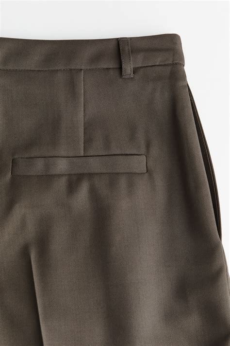 Women's Dark taupe Wide-leg Wool Pants | H&M CA