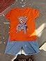 Googo Gaaga Boy's Cotton Teddy Printed T-Shirt With Shorts In Orange ...