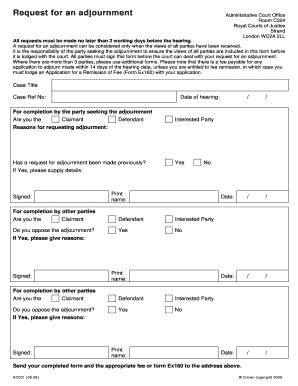 Request For An Adjournment - HMCTS Court And Tribunal Form Finder ...