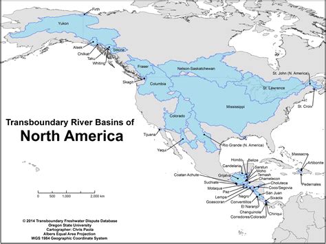 Map of North America River Basins