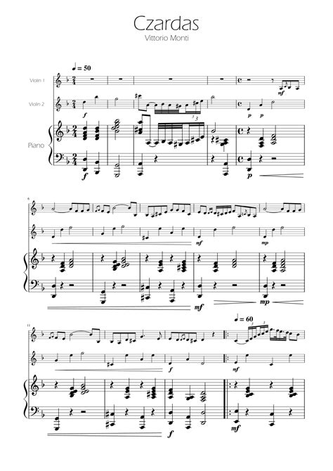 Czardas - Violin Duet (arr. Ygor Nunes) by Vittorio Monti Sheet Music ...