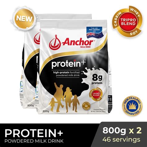Anchor Protein Plus Milk Powder Plain 800g x2 | Shopee Philippines