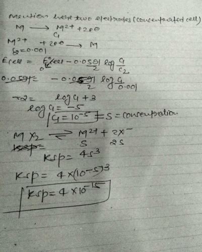 The electrochemical cell shown below is a concentration cell.M-M2 ...