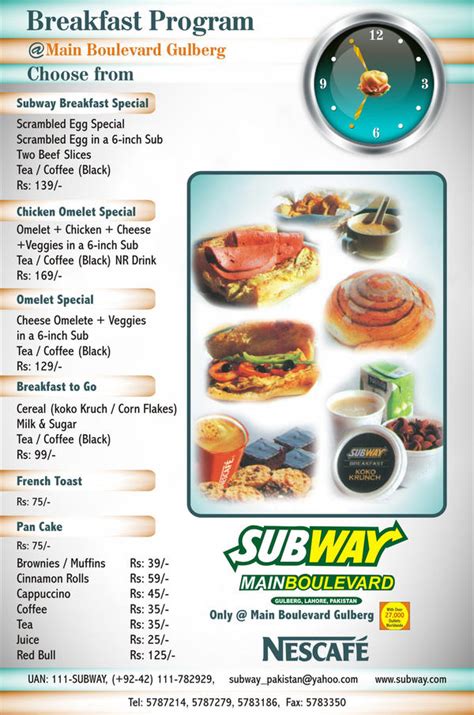 Subway Breakfast Menu 的图像结果
