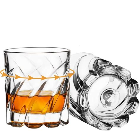 PrimeWorld Cyclone Glass Set of 4 Pcs Spinning 147 ml Rock Glasses ...