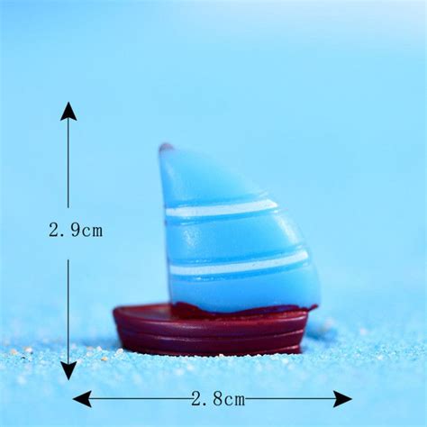 Small Blue Sailboat Miniature