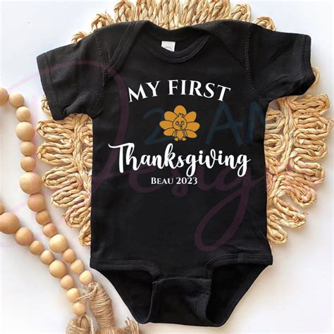 Personalized My First Thanksgiving Baby Bodysuit - My First ...