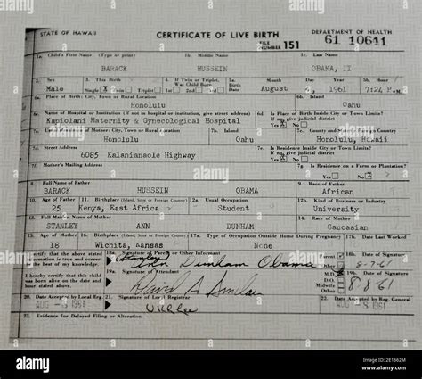 The official birth certificate of US President Barack Obama is pictured ...