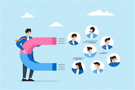 Hr manager using magnet to attract candidate profiles recruitment best ...